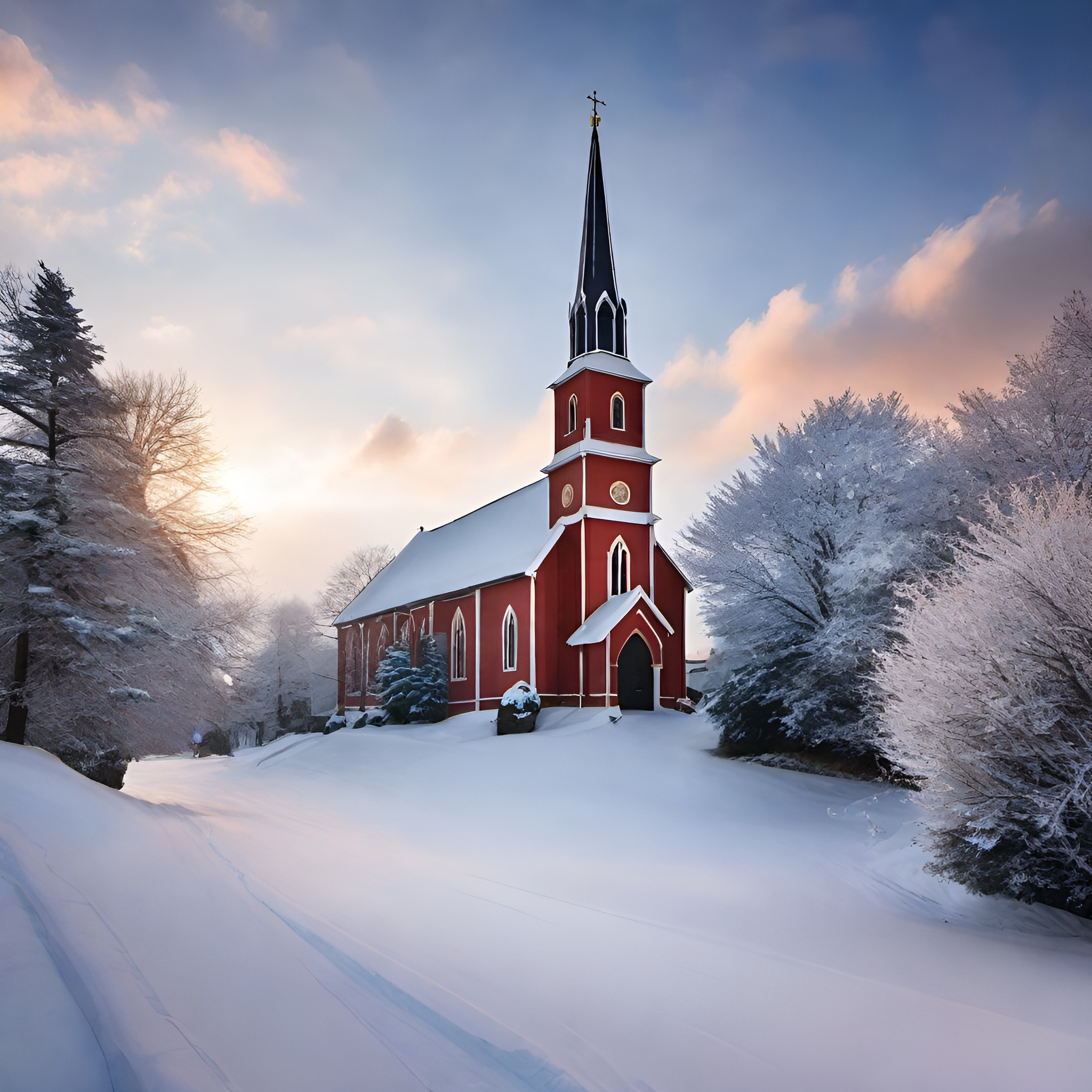 Winter Church Landscape