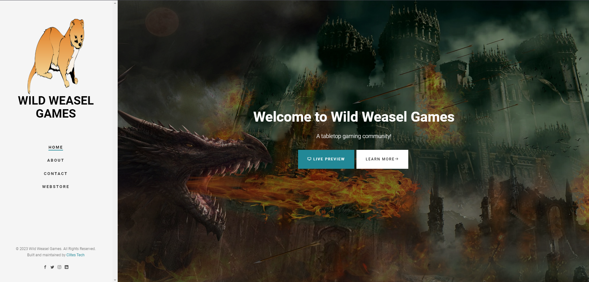 Wild Weasel Games Website Image